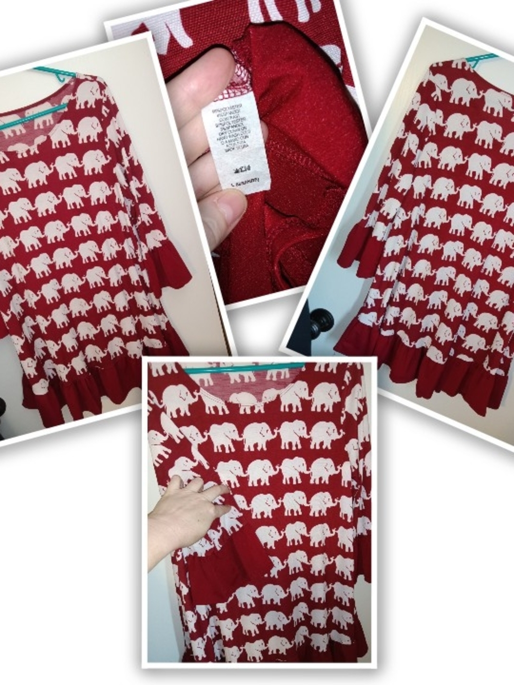 Alabama Crimson Tide Game Day Boutique Elephant Tunic Top - Large